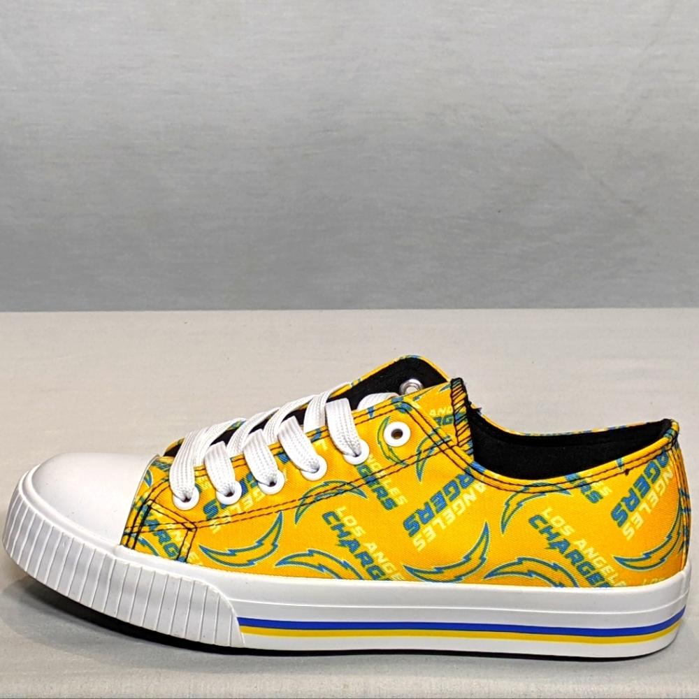 NEW Foco Los Angeles Chargers Womens Low Top NFL Canvas Shoe Yellow Sz 8
